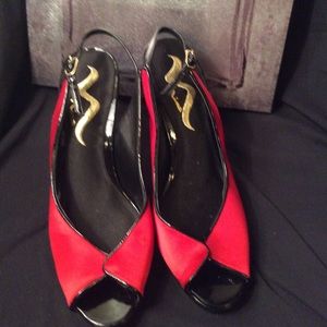Nina peep toe sling back heels